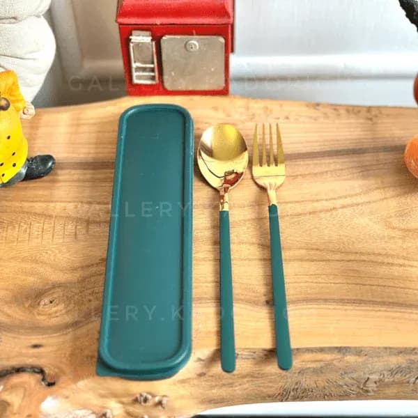 ست قاشق و چنگال استیل رنگ طلایی
