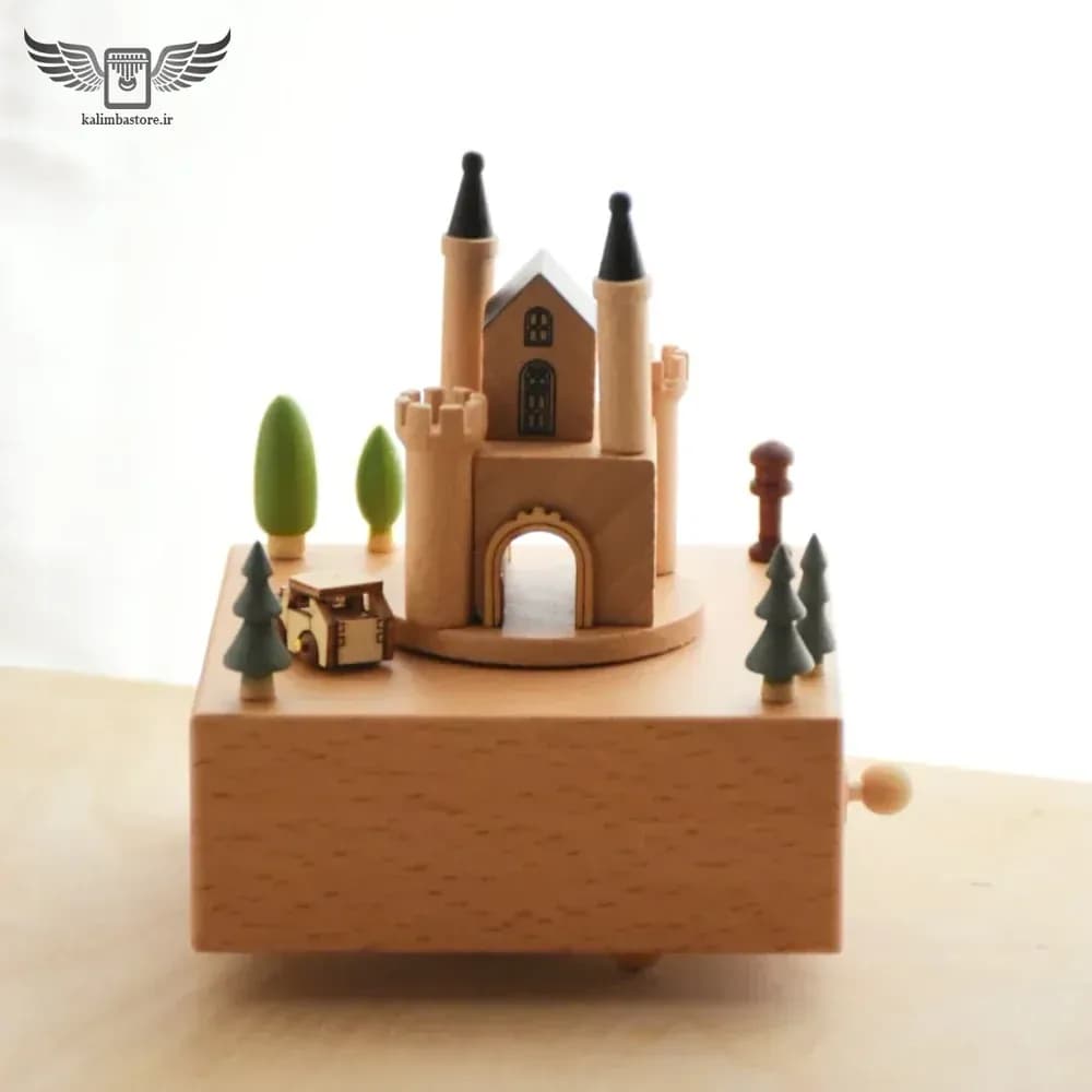 موزیک باکس چوبی مدل قلعه