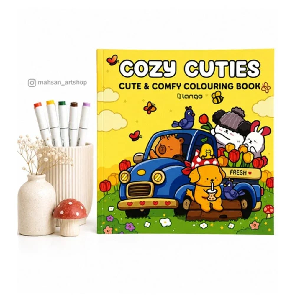 دفتر رنگ آمیزی cozy cuties با ۴۸ طرح