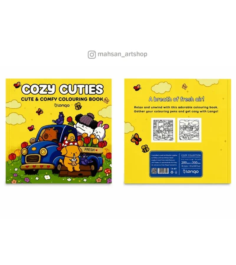 دفتر رنگ آمیزی cozy cuties با ۴۸ طرح