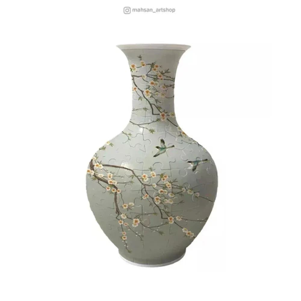 پازل سه بعدی گلدان طرح نوبهار (قابل استفاده برای گل طبیعی)
