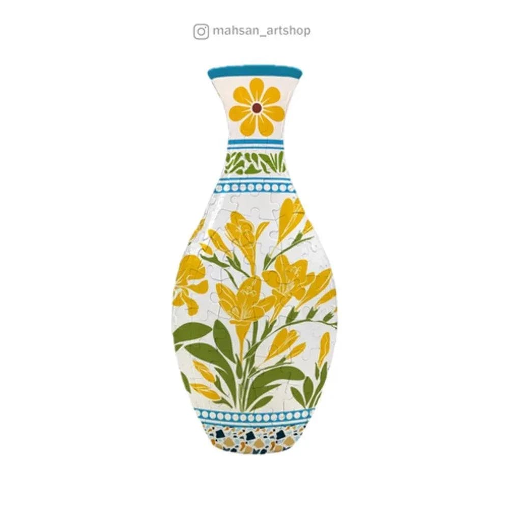 پازل سه بعدی گلدان طرح زنبق (قابل استفاده برای گل طبیعی)