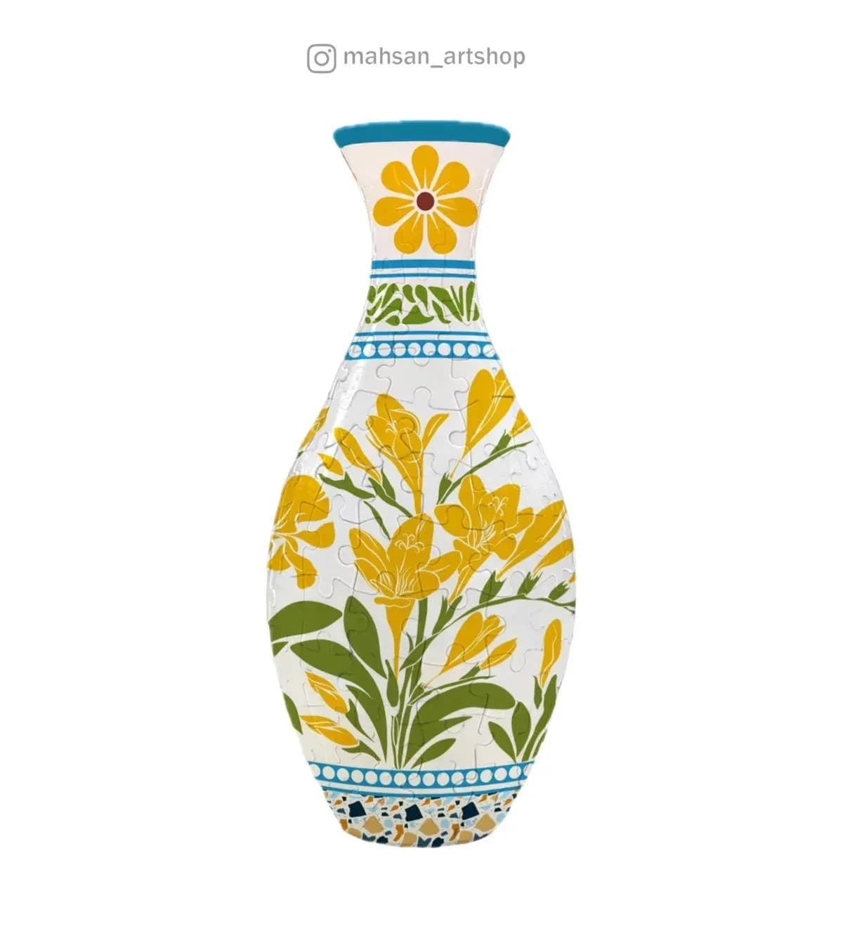 پازل سه بعدی گلدان طرح زنبق (قابل استفاده برای گل طبیعی)