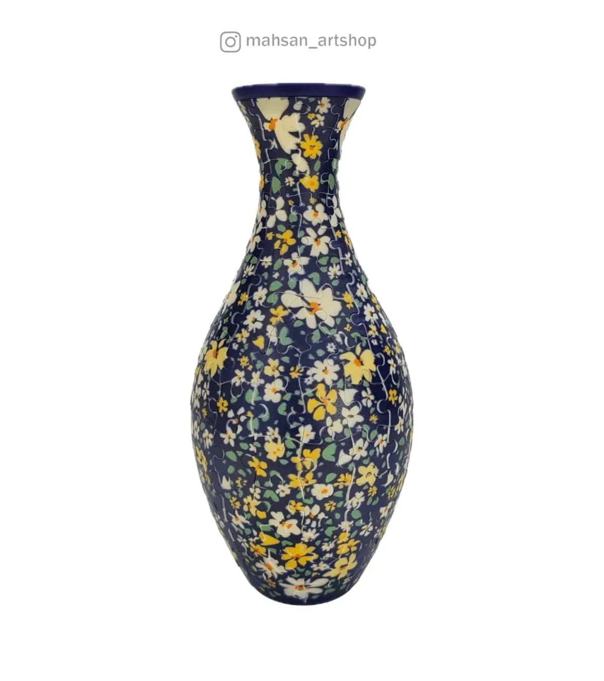 پازل سه بعدی گلدان طرح شکوفه بهاری (قابل استفاده برای گل طبیعی)