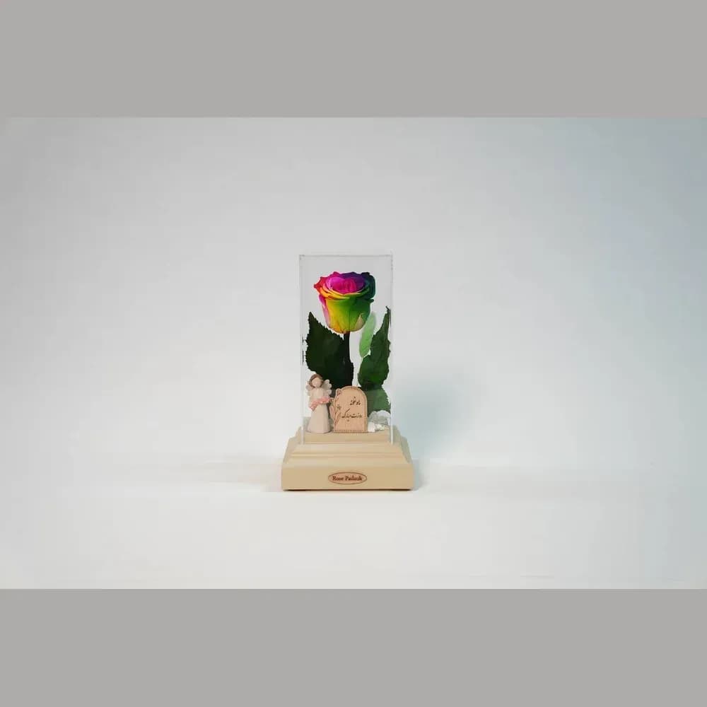 رز جاودان در باکس شیشه‌ای دیبا