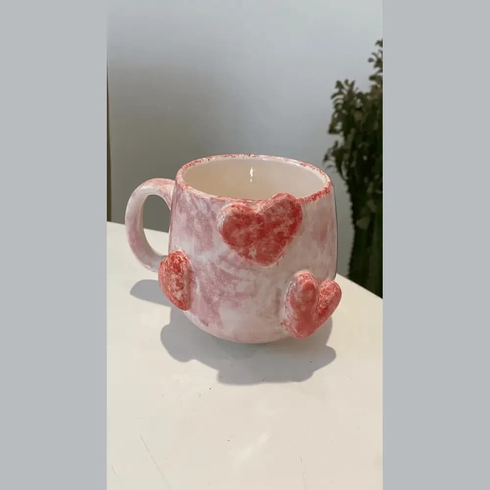 ماگ سرامیکی قلبی دستساز