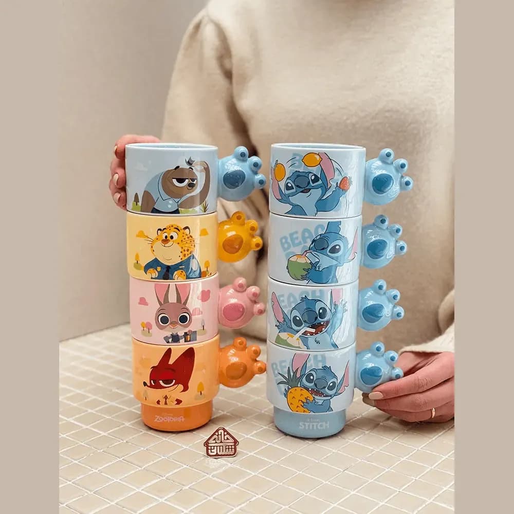 ست ماگ دیزنی استیچ و زوتوپیا (دسته طرح پنجه)