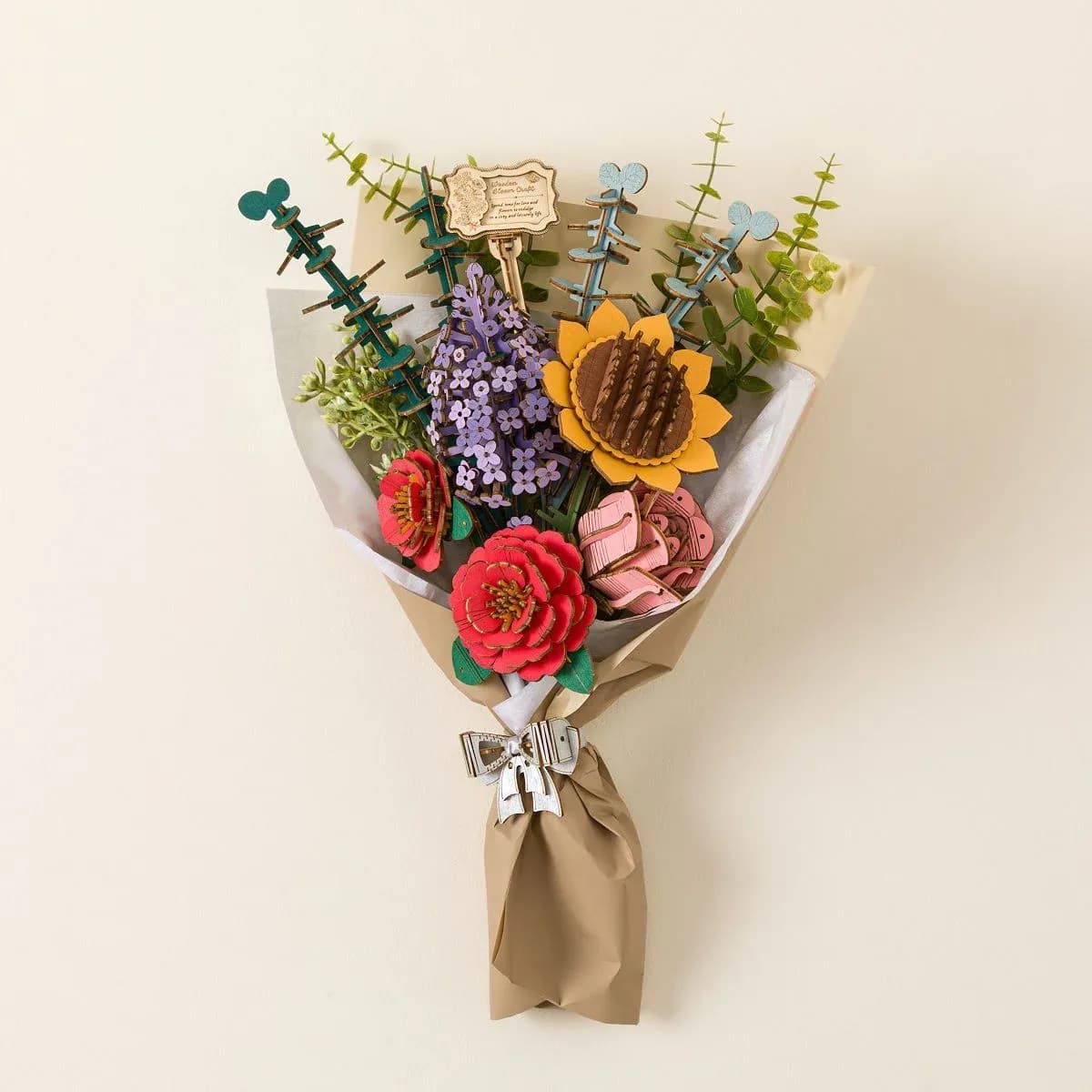 کیت پازل چوبی دسته‌گل (بدون چسب)